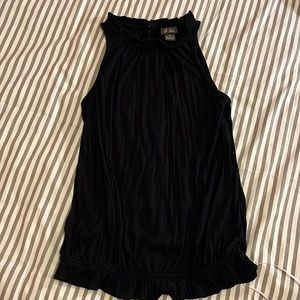 Black ruffle neck and bottom top size M.